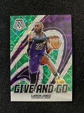 2023-24 Panini Mosaic Lebron James Give and Go Green Mosaic Prizm Lakers