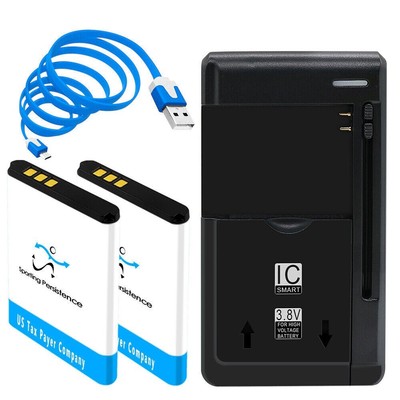 2x 1600mAh Rechargeable Battery AC Charger Cable for Doro 7060 Consumer Cellular