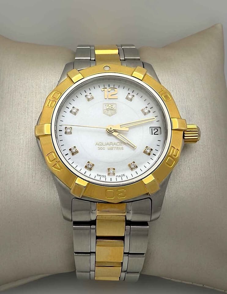 Authentic Two-Tone Tag Heuer Aquaracer Luxury Watch for Men