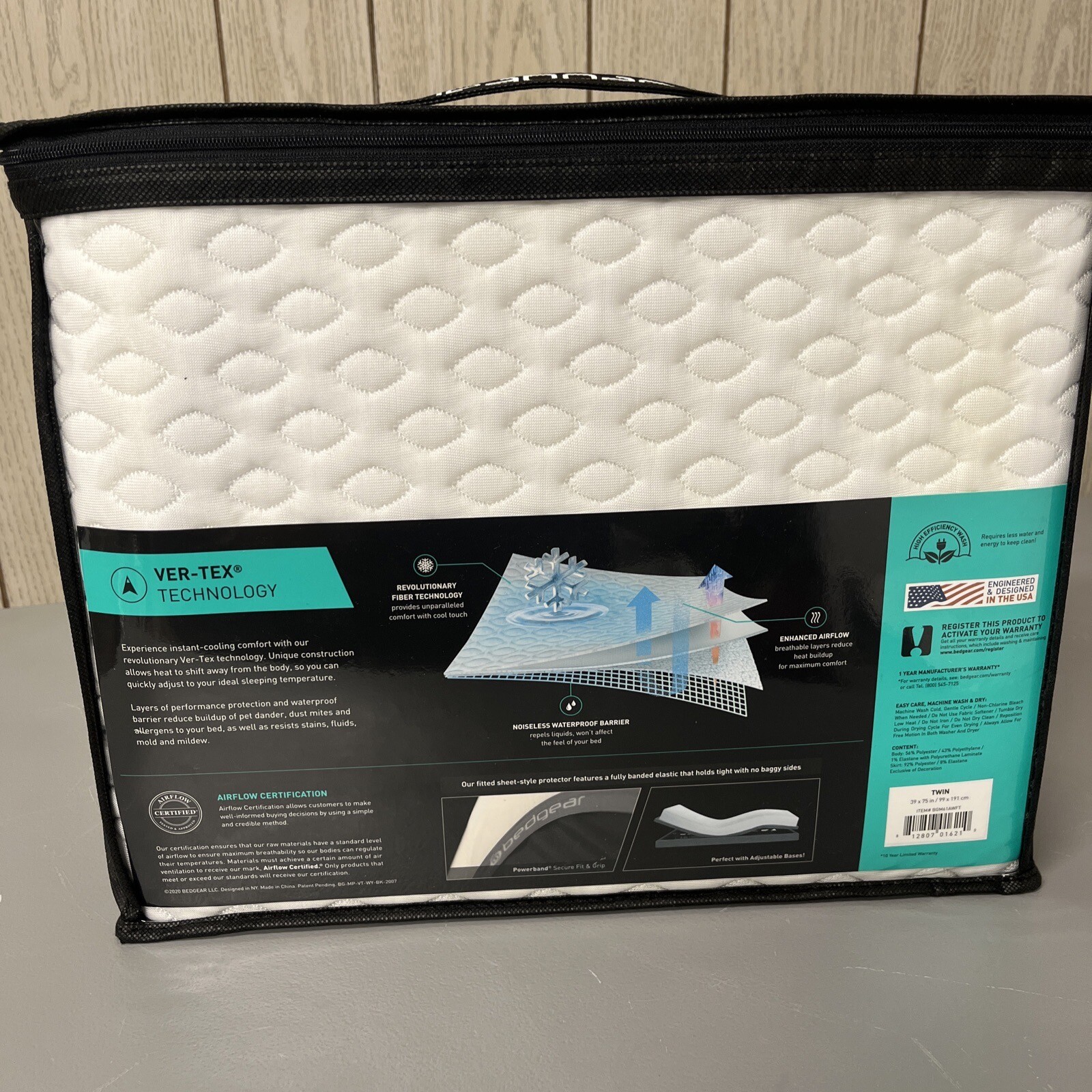 Bedgear VerTex Performance Mattress Protector Instant Cooling and