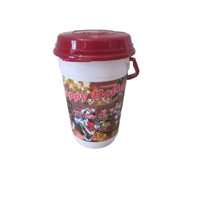 WALT DISNEY WORLD Happy Holidays Pluto Mickey Minnie Donald POPCORN Bucket