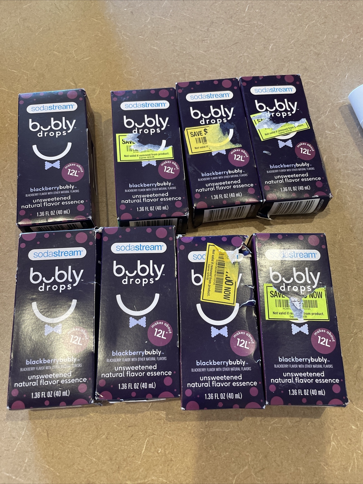 8x SodaStream Bubly drops Blackberry Fruit Water Drops 1.36oz Soda Stream Liquid