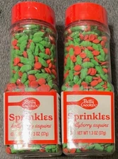 2 Pack Betty Crocker Sprinkles - Hollyberry Sequins (Red & Green) - 1.3 OZ Each