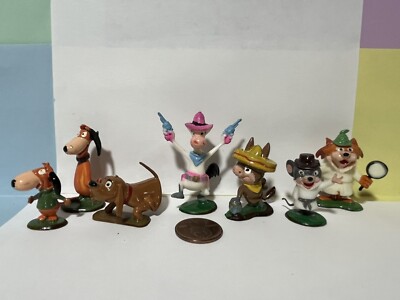 Marx TV Tinykins Quick Draw McGraw Show plastic figures Hanna Barbera characters