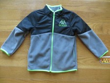 NEW BOY'S STAR WARS BLACK AND GRAY ZIPPED JACKET NEON GREEN TRIM SIZE 4