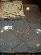 Vtg Duralex Made in France 4 Dinner Plates 9.25" Les Verreries De Saint Goban