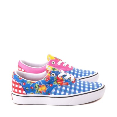Market Day Vans Women s 8.5 Men s 7 Pink Blue Gingham Check Fruit Comfycush Era