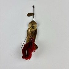 Heddon 290GP King Stanley Vintage Pork Lure Golden Plate 1928 With Feathers USA