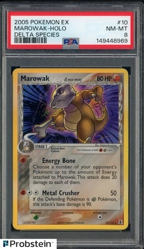 2005 Pokemon Ex Delta Species #10/113 Marowak δ Holo PSA 8 NM-MT