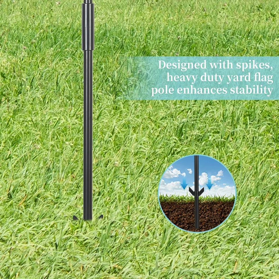 35.8 inch Garden Flag Pole Stand Holder Premium Yard Flag Holder with Clip an... - Image 4 of 4