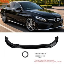 Abs Gloss Black Front Bumper Lip Splitter For Benz W205 C300 Amg Line 15-18 Abs Gloss Black Front Bumper Lip Splitter For Benz W205 C300 Amg Line 15-18