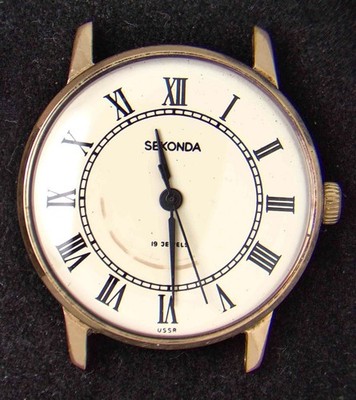 Sekonda UdSSR römische Ziffern Herren Handaufzug Vintage Uhr -- läuft