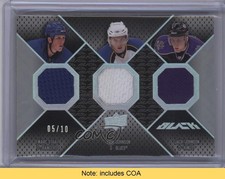 2008 UD Black 3-on-3 Jerseys 5/10 Marc Staal Erik Johnson Jack Mike Lundin 1p0