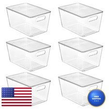 Vtopmart 6 Pack Clear Stackable Storage Bins with Lids Large Plastic Containers
