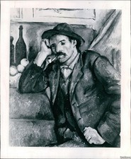 1973 Paul Cezanne Smoker Oil Canvas Painting French Soviet Union Photo 8X10