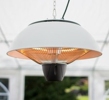 Hanging Patio Heater in White Infrared Outdoor Heating 1.5kW Heatlab