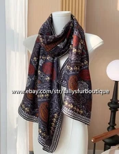 Sallys Paisley Print 70% Cashmere & 30% Silk Mens Wrap Double Face Oblong Scarf-