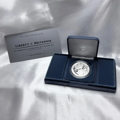 2024 Liberty & Britannia 1 oz .999 Silver Proof Medal OGP COA [A1]