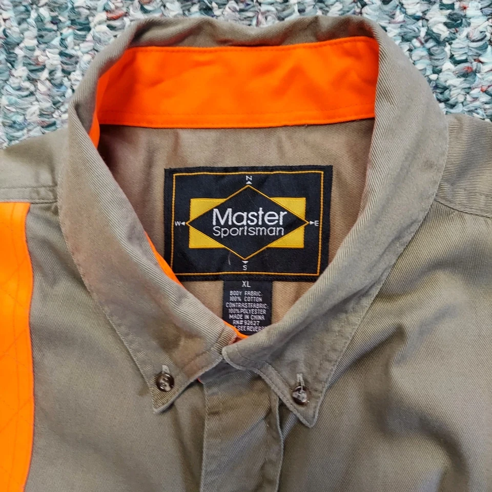 Master Sportsman Rugged Outdoor Hunting Shirt XL Tan W/Hunter Orange - Image 4 of 4