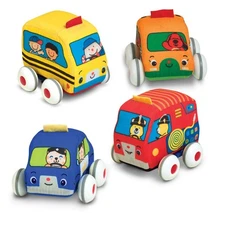 Melissa & Doug K's Kids' Pull-Back Vehicle Set - Soft Baby Toy Set