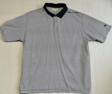 Burberry London Mens Golf Polo Shirt L black stripe Designer Made Italy Casual