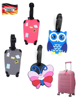 4 StüCk KofferanhäNger,GepäCkanhäNger, Bunte Koffer Tags Aus Silikon,KofferanhäN