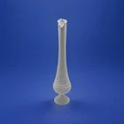 Vintage Fenton 21” Vintage White Milk Glass Vase Hobnail Swung MCM 12 Finger