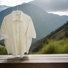 Gino Paoli Permanent Press Short Sleeve Shirt Mens 17.5 Korea