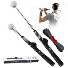 Retractable Golf Swing Trainer, Golf Grip Trainer with Arm Band for Right