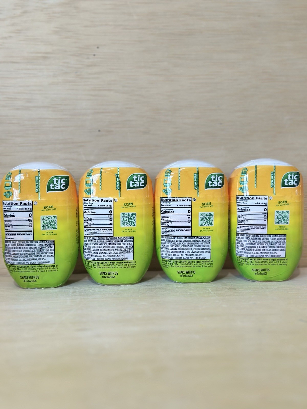 Lot 4-TicTac Citrus Adventure, 200 Mints Ea-800 Total Exp 4/26