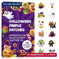 Halloween Cute Pimple Patches for Face, Hydrocolloid Blemish Patches