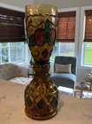 Vintage Stained Glass Oil Lamp 8.5”