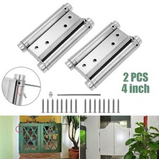 2X 4'' Double Action Spring Hinges Swing Gate stainless steel Saloon Kitchen UK