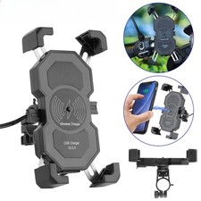 New Motorcycle Phone Holder Charger 15W Fast Wireless Charging Motorbike Mount