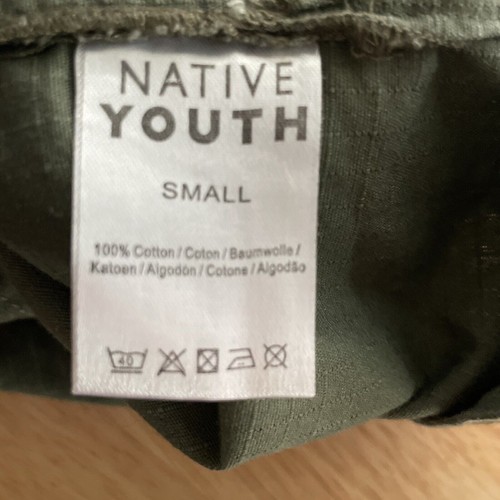 Native Youth Shirt Band Collar Henley Pullover Long Sleeve Ripstop Olive Small - Picture 6 of 7