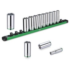3/8" Drive Socket Set, Deep Metric Sockets, 13-Piece 10-22mm, SuperKrome Fini...