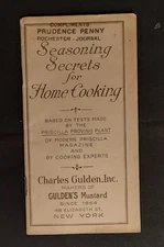 1926 Cookbook Seasoning Secrets Home Cooking Gulden's Mustard Prudence Penny