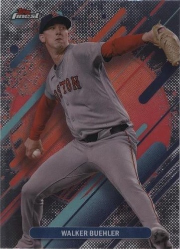 2025 Topps Finest Baseball Walker Buehler Rare Blue Refractor Red