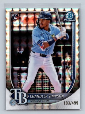 Chandler Simpson 2025 Bowman Chrome Geometric Refractor RC /499 #18 Rays