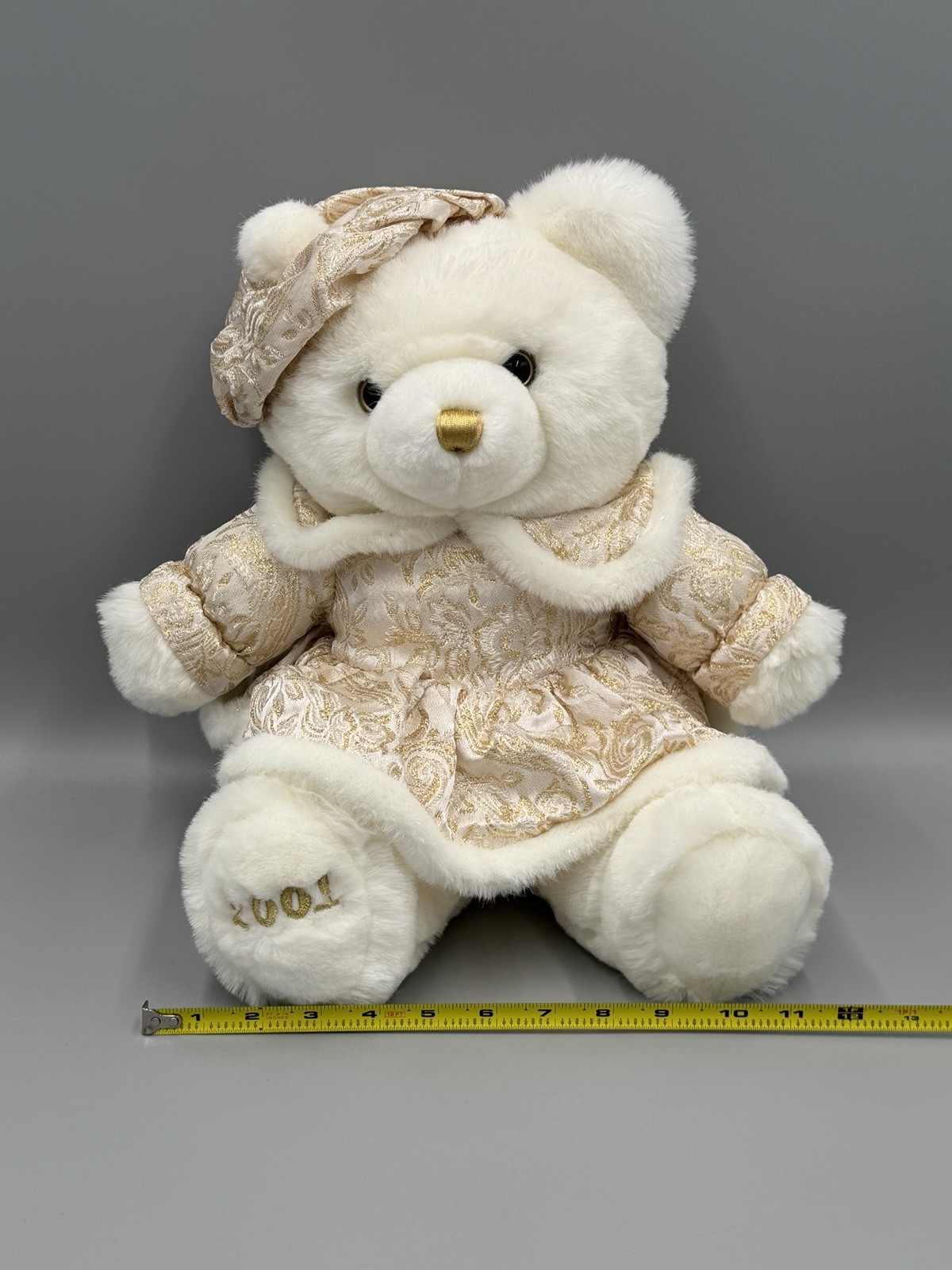 Vintage 2001 Keepsake White Gold Teddy Bear Plush 14" Stuffed Animal TB ...