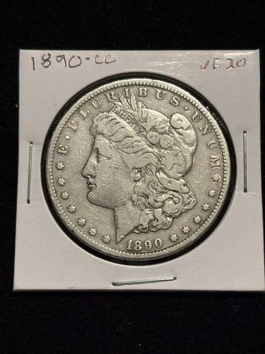 Carson City Mint 1890-CC Morgan $1 Dollar Coin 90% Silver VF Condition