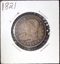 Buste coiffé Philadelphie 1821 quart 25c