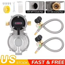 RV Propane Regulator 2 Tank Hoses 2-Stage Auto Changeover LP Propane Gas Regulat