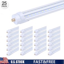 25 Pack 8FT Led Tube Light Bulbs ,FA8 Led Shop Light 65W T8 T12 Single Pin 5000K