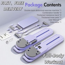 Portable Split Ab Board with Resistance Bands-Pilates Toning Machine Board & LCD