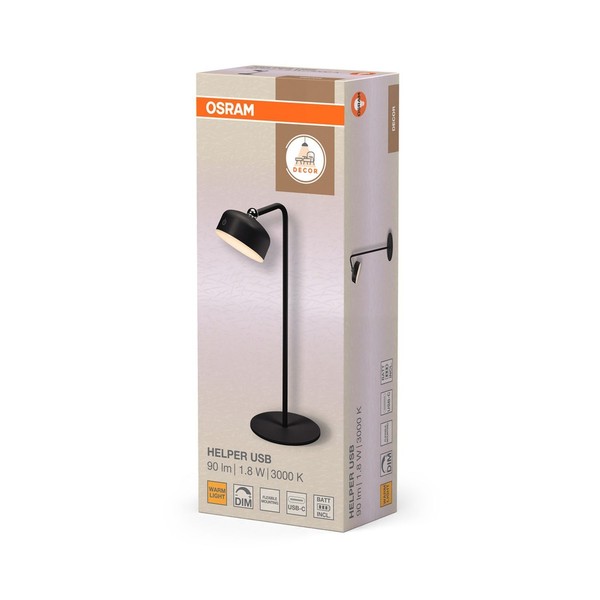Led Akku Tischlampe Klemmbar Schwarz Osram 3000 K H:36 Cm Tischlampe Dimmbar-image
