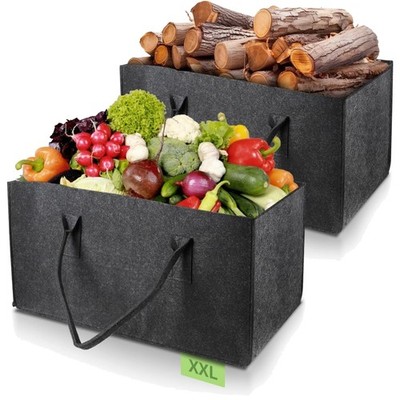 Filztasche XXL Shopper Einkauf Tasche groß Faltbar Dunkelgrau