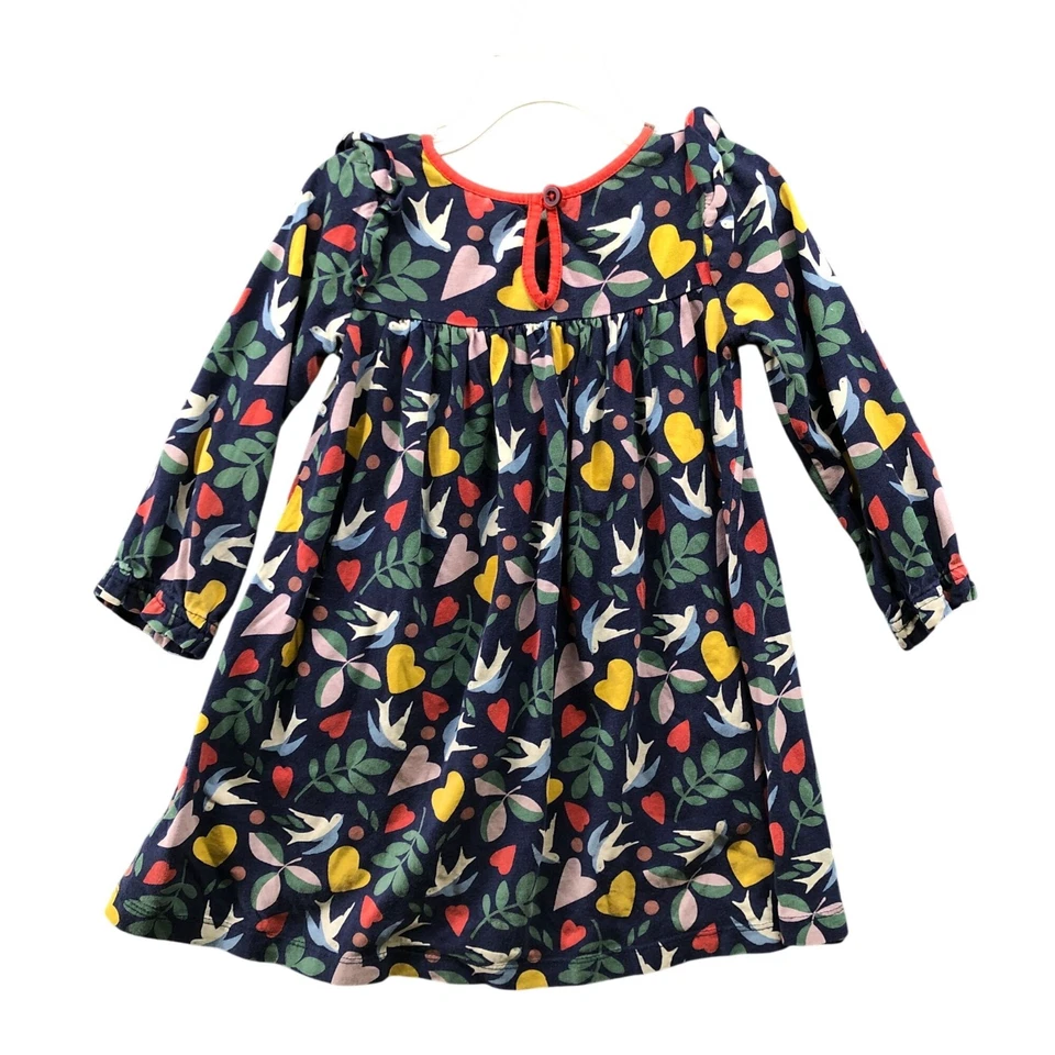 Vestido Jersey Mini Boden Niñas 3T-4T Posie Manga Larga Estribor Azul Lovebirds Foto 2 de 4
