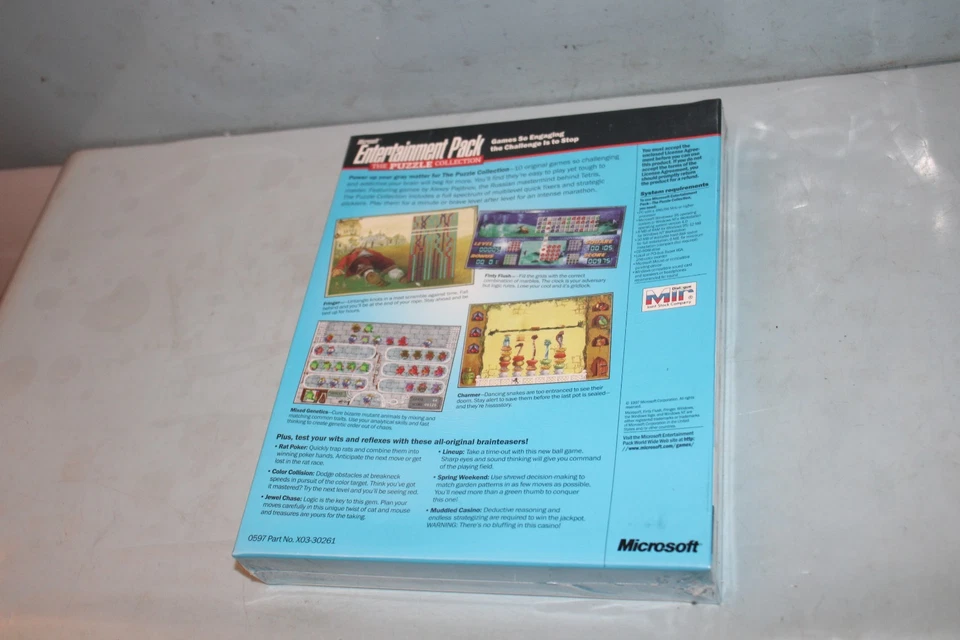 RARE Microsoft Entertainment Pack THE PUZZLE COLLECTION "NEW FACTORY SEALED BOX - Image 2 of 3