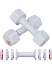 FIAR Adjustable Weight Dumbbells Set- a Pair 4Lb 6Lb 8Lb 10Lb (2-5Lb Each) GRAY